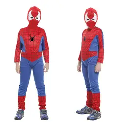 Костюмы Человека-паука для маленьких мальчиков; нарядная одежда на Рождество, карнавал, вечеринку карнавальный на Хэллоуин нарядное