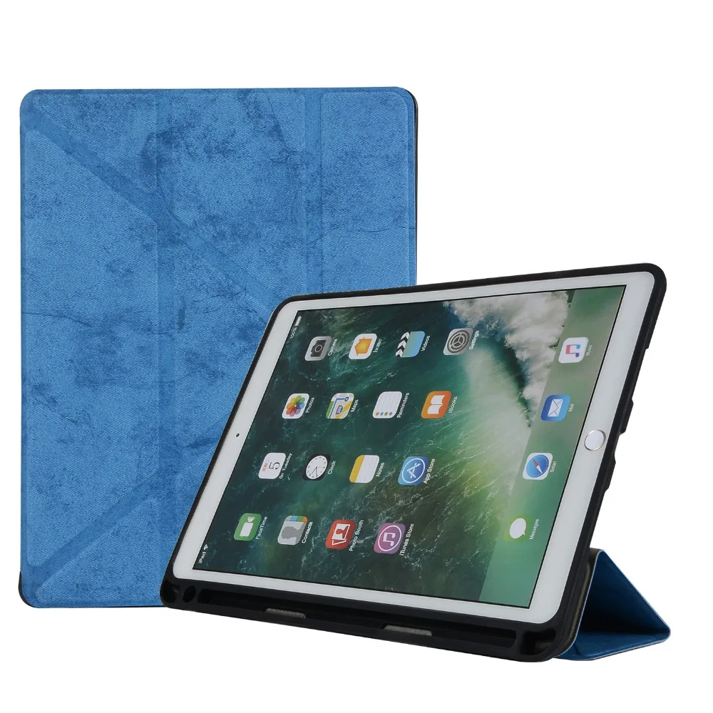 Чехол для Apple 2017/2018 новый iPad 9,7 дюймов/Pro 9,7/Air 1/Air 2. YCJOYZW-PU кожа Smart Cover + силиконовые ручки лоток чехол для планшета