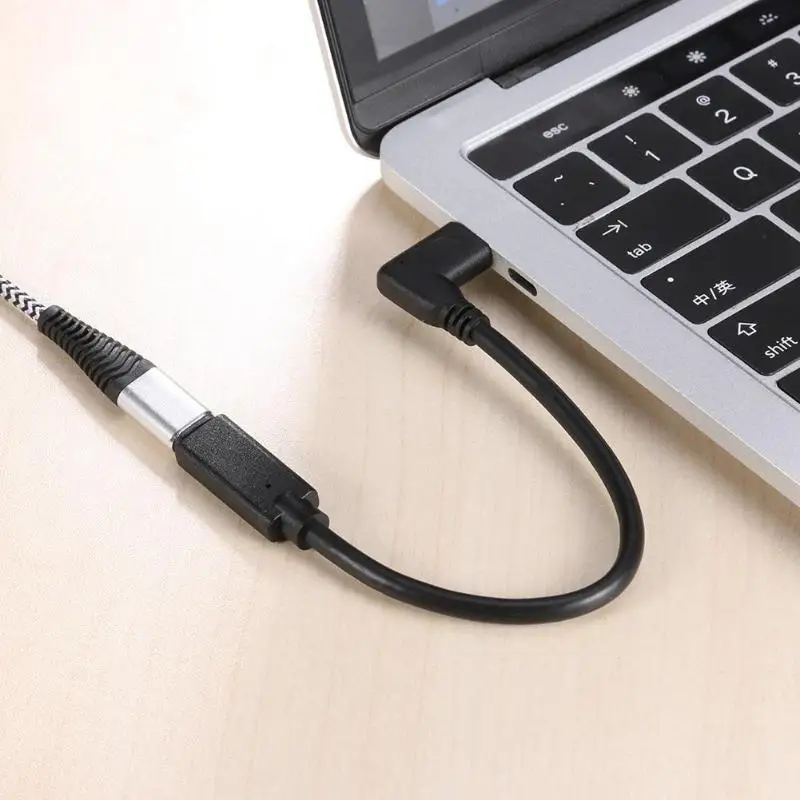 90 градусов USB-C тип-c штекер голова к женскому прямой тип-c головка удлинитель Кабель-адаптер для передачи данных M к F удлинитель Кабо шнур провод