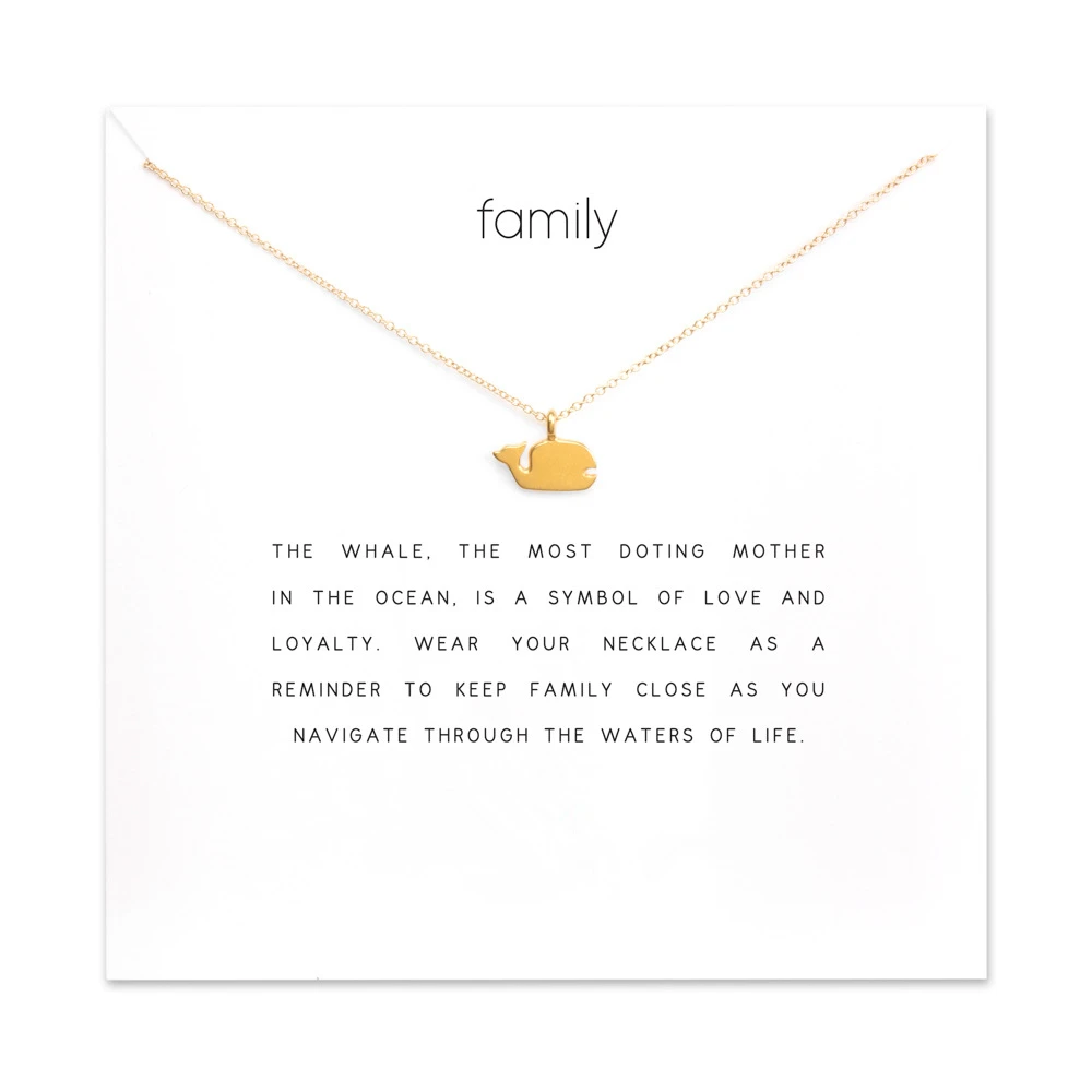 

Sparkling Family whale Pendant necklace Clavicle Chains Necklace Women FOMALHAUT Jewelry XX-174