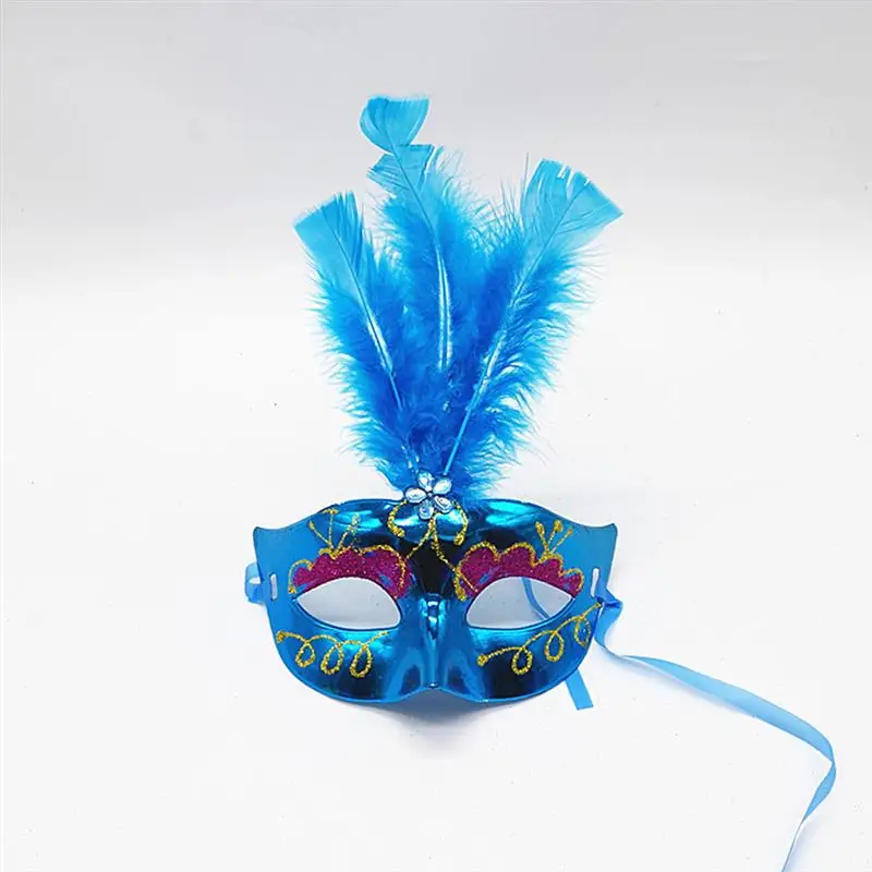6 шт. маскарадные маски декоративные перья полумаска для лица бутафория для маскарада маски для вечеринки