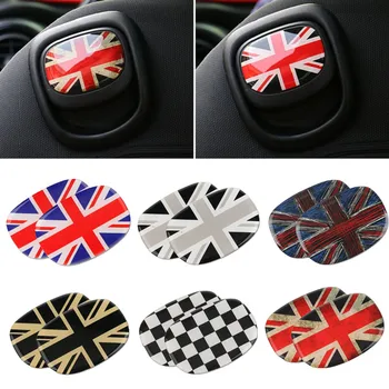 

3D Crystal Epoxy Car Rear Seat Back Handle Decal Cover Union Jack Sticker for Mini Cooper F56 Hatchback 2014 2015 2016 2017