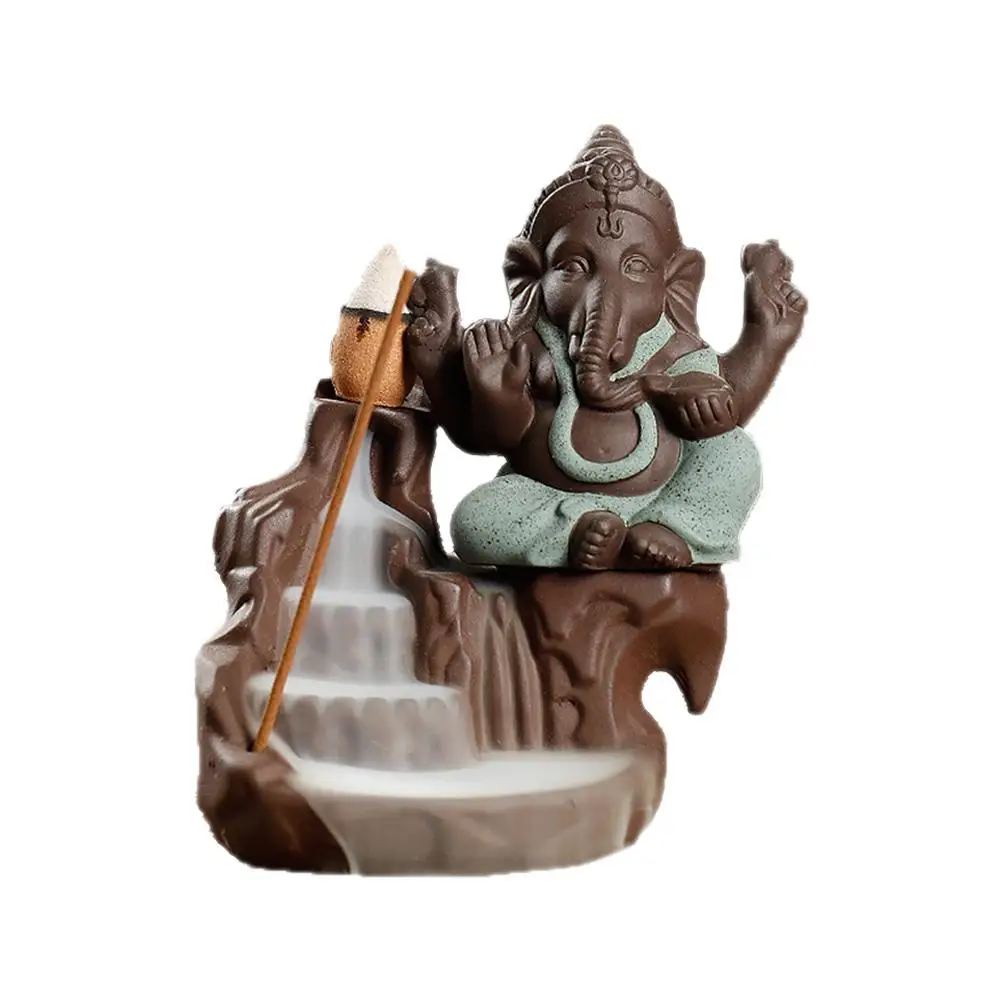 Новинка Ganesha курильница для благовоний горелка Бог слон эмблема благоприятный и успех керамическая конусная кадильница украшения дома ремесла
