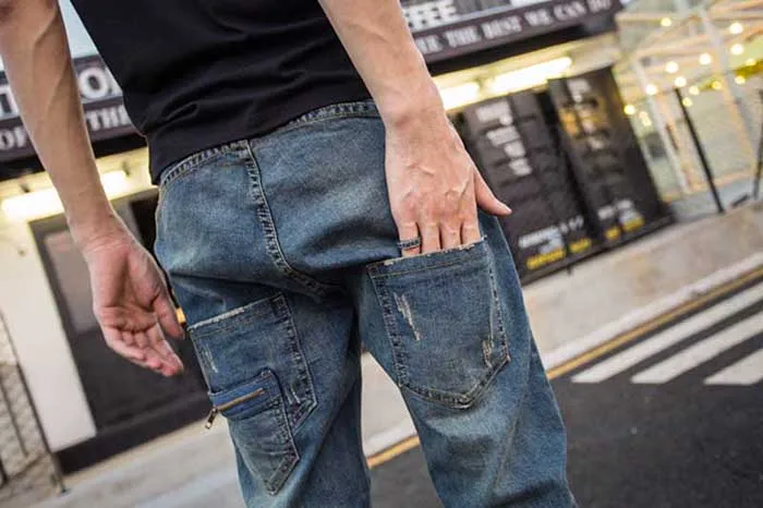 Японские Ретро вымытые старые джинсы брюки мужские винтажные свободные хип-хоп шаровары большие размеры узкие ноги тонкие брюки мужская