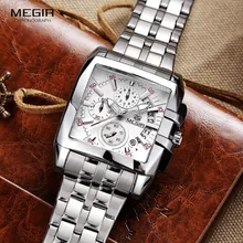 MEGIR hot fashion men's business quartz watches luxury stainless steel wristwatch for man lunimous three-eyes watch for male2018 MEGIR hot fashion men's business quartz watches luxury stainless steel wristwatch for man lunimous three-eyes watch for male2018