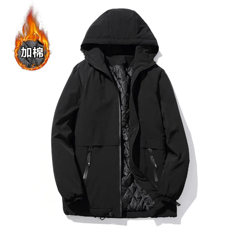 BLACK Большие размеры 4XL 5XL 6XL мужские s утепленные стильные осенне-зимние куртки мужские черные цвета 140 - Цвет: BLACK