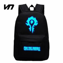2016 WOW Pour La Horde Monde De Warcraft Sacs À Dos Sacs D’école Pour Les Adolescents Occasionnels Lumineux Sacs À Dos Tribu Alliance Enfant Cadeaux