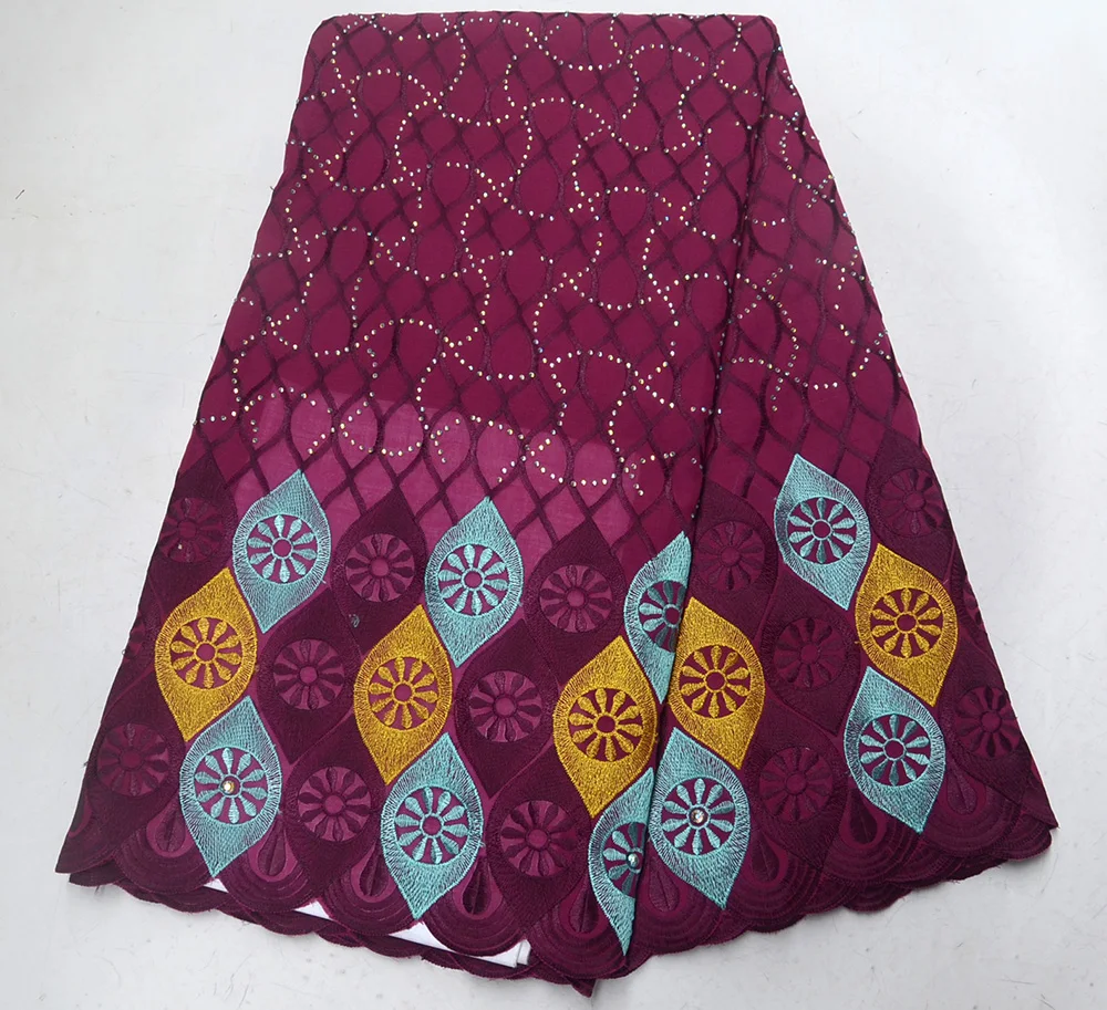 

New High Quality Purple Swiss Voile Lace In Switzerland Nigerian Lace Fabrics African Cotton Voile Lace Fabric For Wedding Dress
