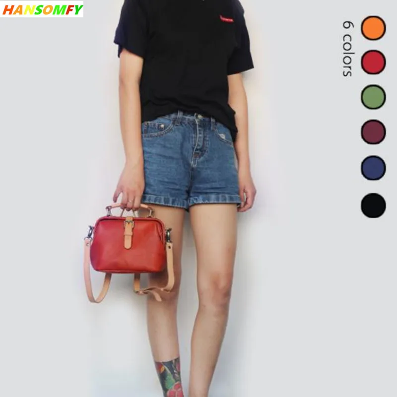 

First layer cowhide Women shoulder Bag Female Retro leather doctor bag diagonal cross Translucent vegetable tanned Messenger Ba