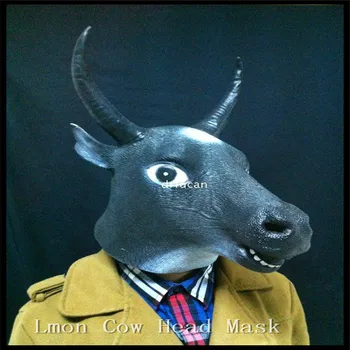 

Top Quality Halloween Party Cosplay Bull/Cow/Tau Head Mask Halloween Animal Rubber Latex Party Masks Animal Full Head Cow Mask