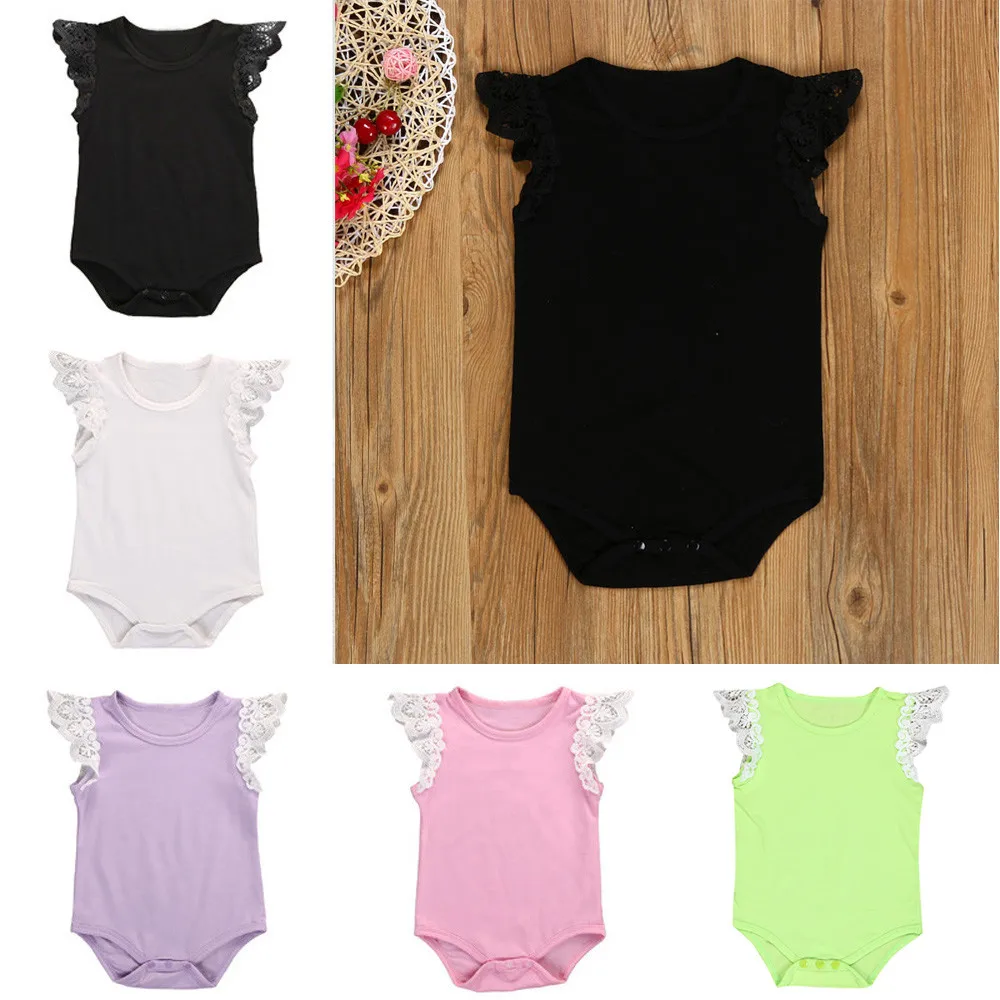 

Newborn Toddler Girl Boy Baby Kids Bodysuit Laces Bodysuit Infant Clothes Outfits Solid Sleeveless Baby Boy Girl Bodysuits