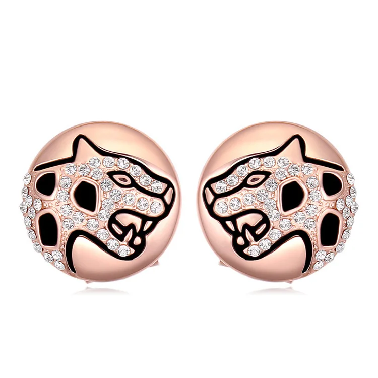 

2016 New unique ROUND SHAPE ANIMAL TIGER STUD earrings Crystals from SWAROVSKI gift
