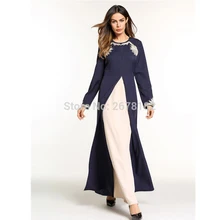 Темно синий вышивка цветок Anarkali платья для женщин, мусульманские Дубайское вечернее платье платья вечеринок арабский турецкий мусульман Хуэй миноритари