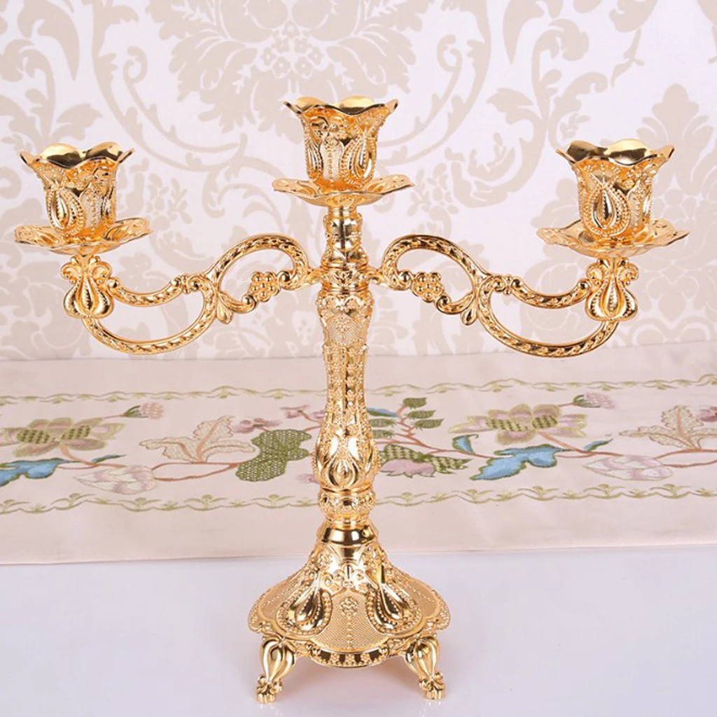1/3/5 Heads Vintage Desktop Candle Holder Candlestick Candelabra Mood Light Accessories Home Table Dining Decoratons