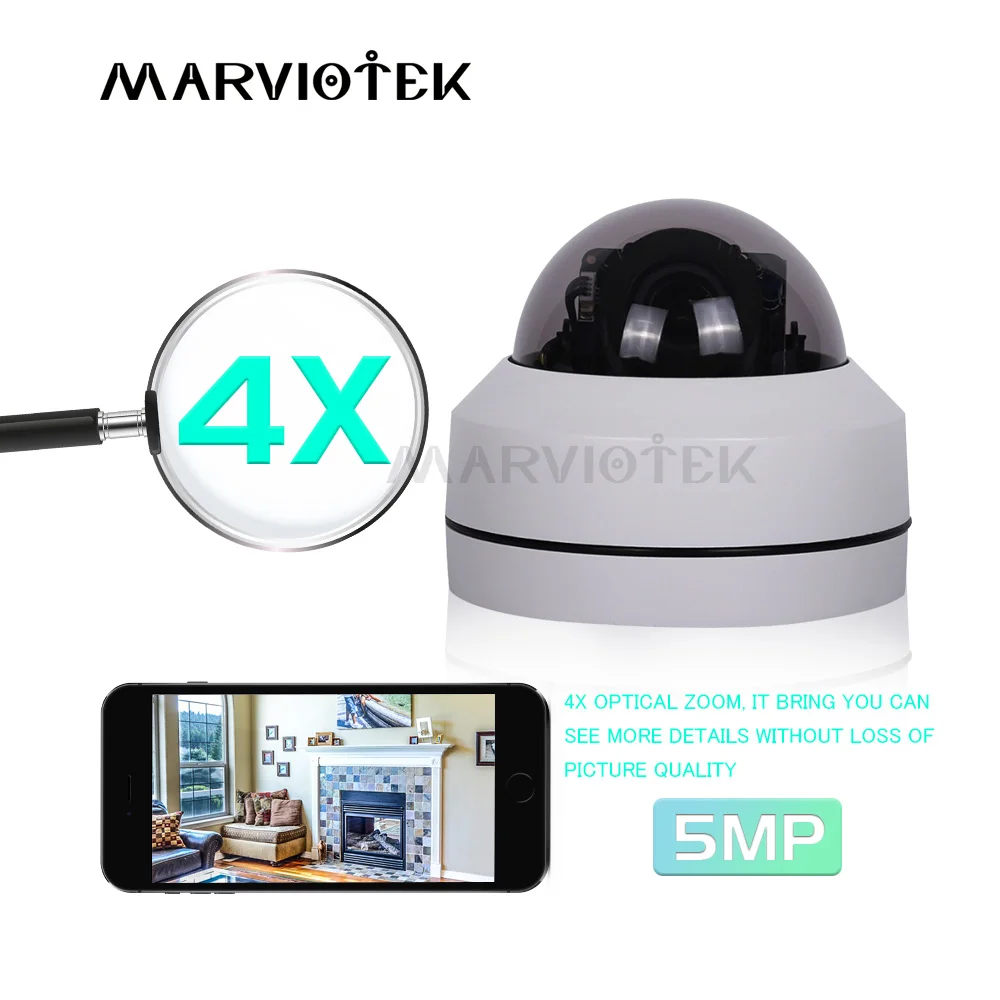 

Home Security IP Camera Outdoor Waterproof 1080P 4X Motorized Zoom P2P 5MP IP Dome Camera CCTV Mini Camera HD Night Vision P2P