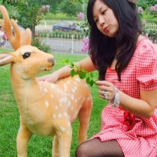 Огромные 90x70 см пятнистого оленя плюшевые игрушки постоянный поза олень кукла, Рождество подарок b4694