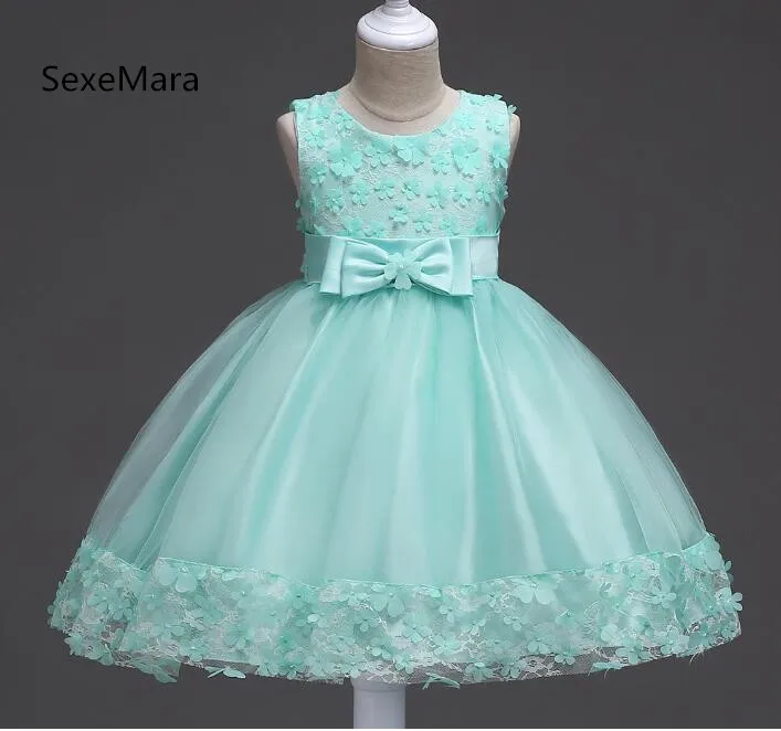 

5 Colors New Flower Girl Dress for Wedding Princess Girls Pageant Dresses First Communion Dress Free Shipping
