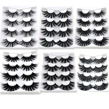 Новые 4 пары 25 мм 3D норковые накладные ресницы крест-накрест пушистые драматические объемные ресницы для наращивания ручной работы инструменты для макияжа глаз