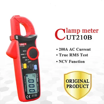 

Handheld UNI-T UT210B True RMS 200A AC Mini Clamp Meters Ammeter NCV Test Professional Multimeter Digitais LCD Backlight MAX MIN