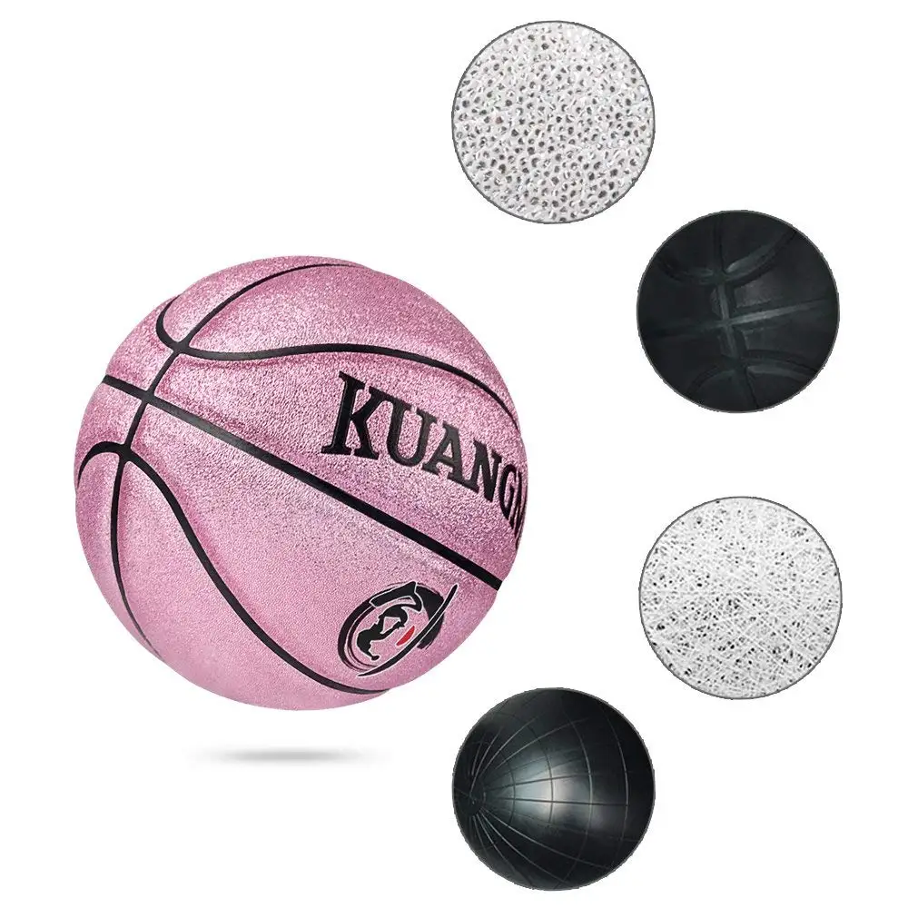 Kuangmi новый красочный Жемчуг яркий PU детская игра Баскетбол мяч Съёмка тренер
