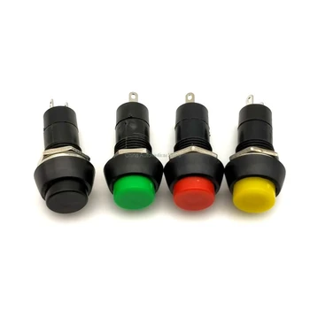 

100pcs PBS-11A 2PIN Plastic 12mm Push Button Latching Switch Self-Lock 3A 150V Red green random sent by default
