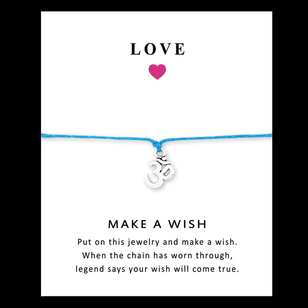 

Yoga om OHM Bracelets Peace Hamsa Fatima Hand Evil Horus Eye Charm Card Bracelets Women Men Unisex Love Handmade Jewelry Gift