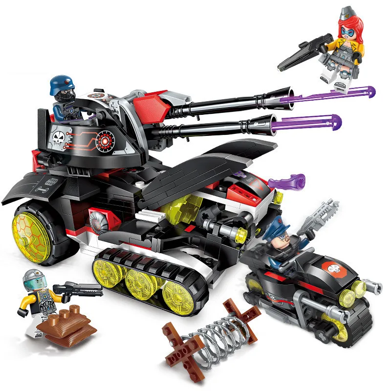 

Enlighten Technic Seris High-Tech Era Apocalypse Tank Air Battl Black Flash Bomber Educational Set Bricks Toys for Boy kids gift