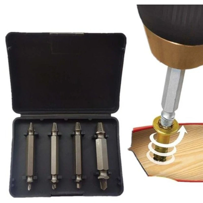 4 in 1 Broken Screw Extractor Tool Set High Quality Broken Screw