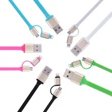 2 in 1 Micro USB Charging and Data Transfer Cable For iPhone 5 5S 6 6S iPad Air 2 Samsung LG HTC Android Phone Charger Wire