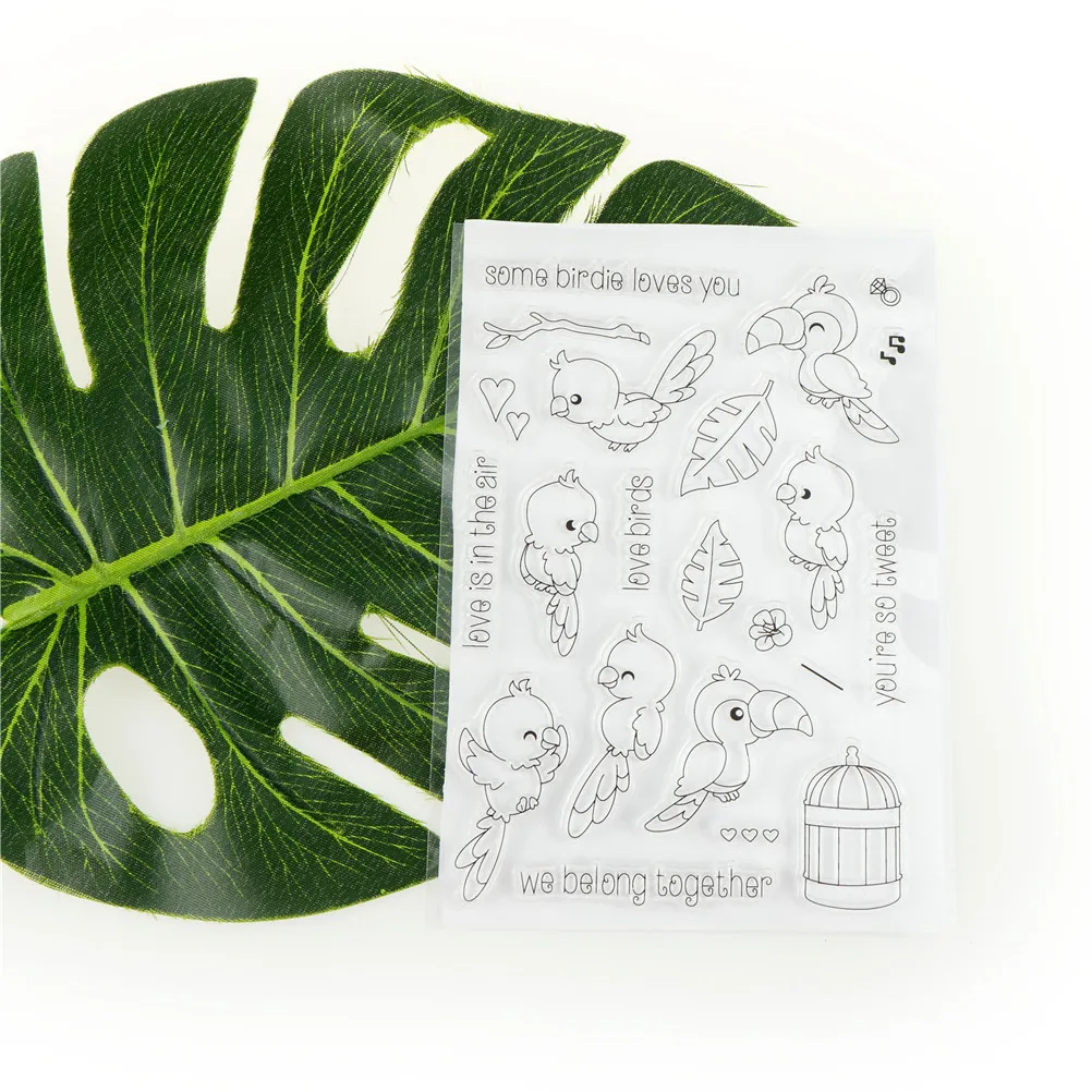 

Novelty Scrapbooking Card Making Photo Album Decor Parrot Transparent Clear Silicone Stamps