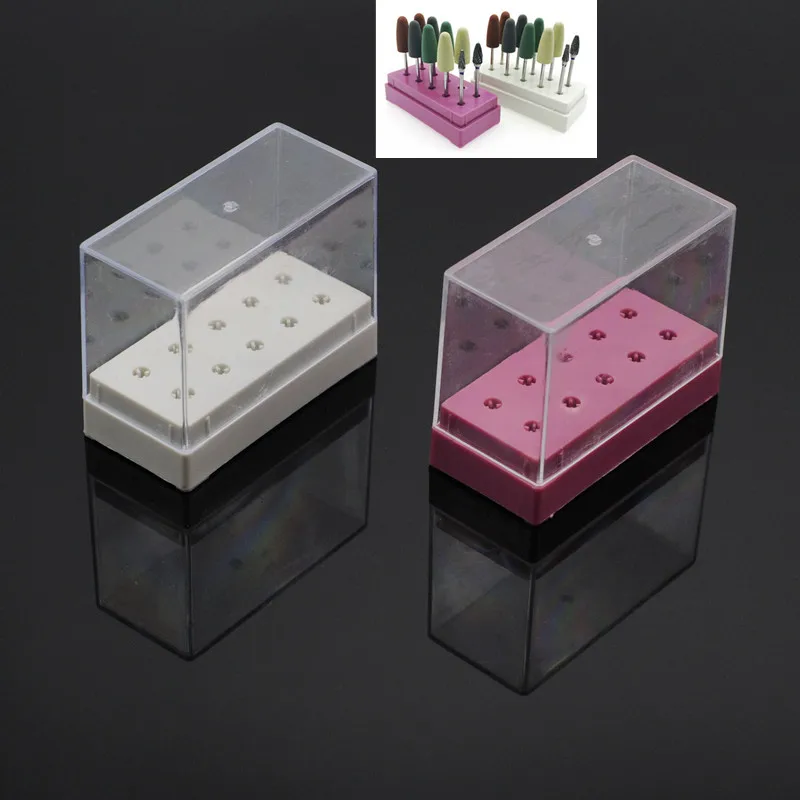 Dental Low Speed Bur Holder Storage Box 2 Pcs 10 Holes Dentistry
