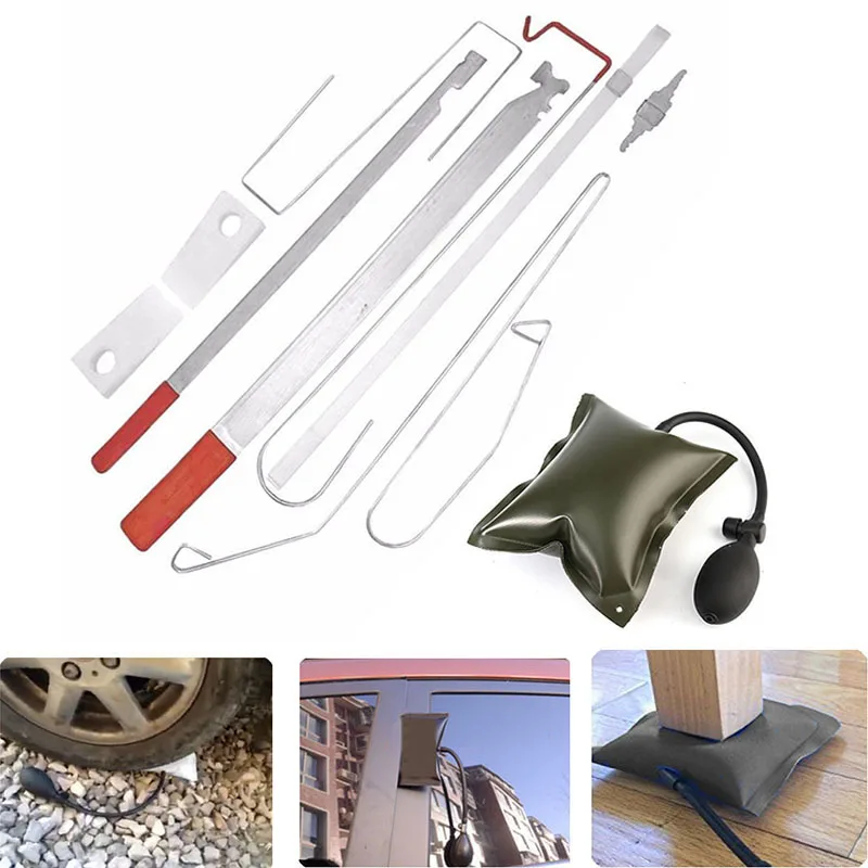 Universal Car Door Key Lost Lock Out Emergency Open Unlock Tool Kit+Air Pump
