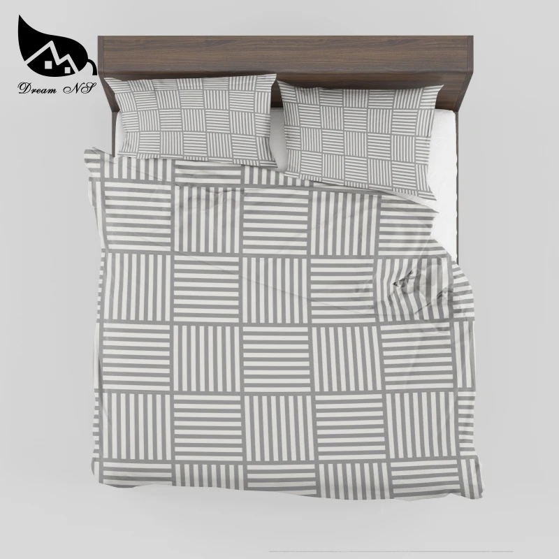 حلم NS بسيطة طقم سرير الحديثة مربع نمط السرير ل غرفة نوم الأطفال غرفة غطاء غطاء سرير وسادة ل طقم مفارش أسِرة منزلية