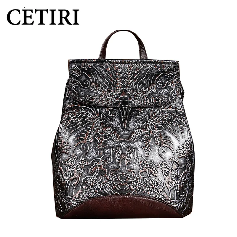 Vintage Real Genuine Leather font b Backpack b font For font b Women b font Travel