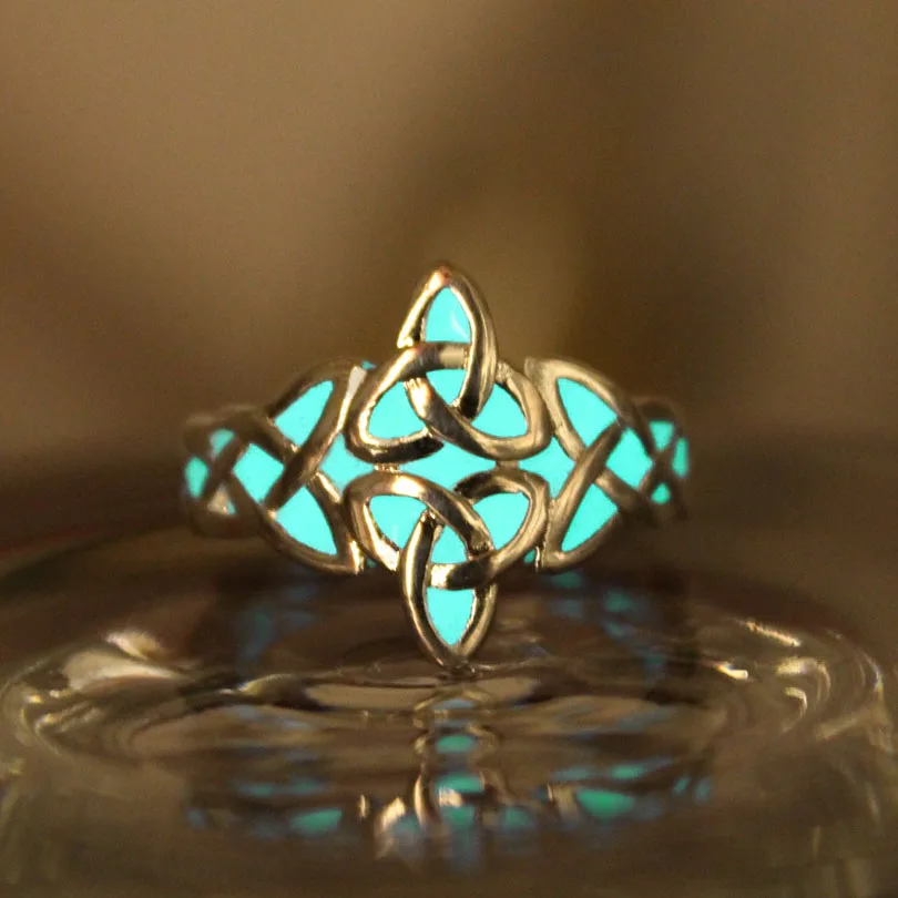 

2018 New Arrival ZhiZ Flower of Life Ring GLOW in the DARK Luminous Trine Glow Ring Silver Ring Pendants & Rings For Her ForHim