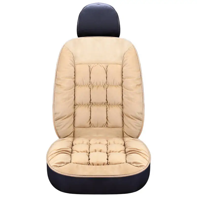Подушка для автомобильного сиденья осень и зима новая Толстая короткая плюшевая подушка Одноместный коврик для сиденья теплый чехол для сиденья - Название цвета: Beige