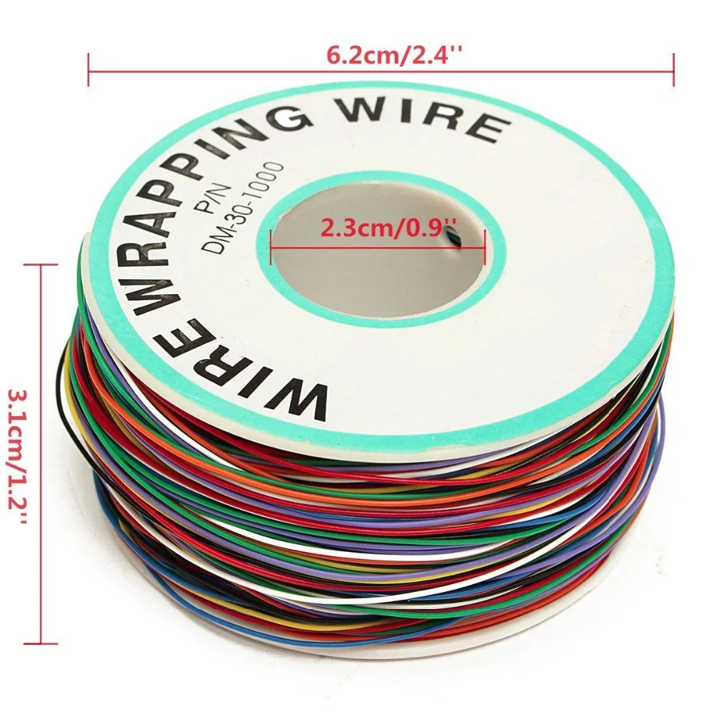 250 м 8 цветов 30AWG проволочная упаковка Луженая Медь прочные из ПВХ изоляция одножильный медный кабель ОК Проводной Электрический провод
