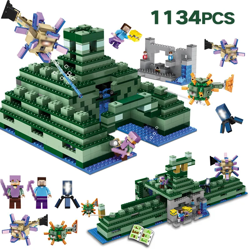 

Technic Building Blocks Set Compatible LegoINGLYS Minecrafted The Ocean Monument Bricks Enlightened Toys for Children