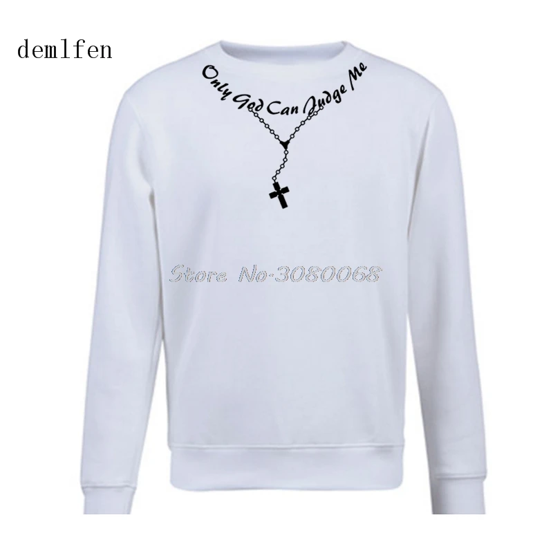 Мужская хлопковая толстовка с капюшоном Only God Can judicate Me Christian Cross Rosary Tattoo Script новая