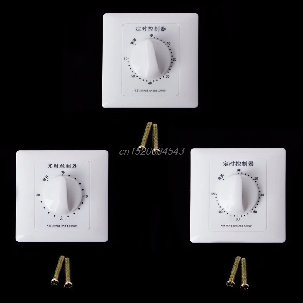 

AC 220V Timer Switch Control Pump Mechanical Countdown Control Interruptor 30/60/120 Minutes R06 Drop Ship