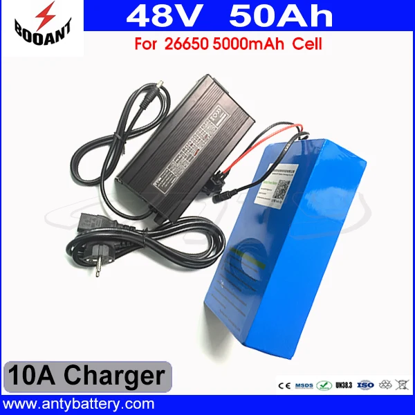 

2000W High Capacity 50Ah 48V eBike Battery Built-in 70A BMS With 54.6V 10A Charger Lithium Bicycle Battery 48V Free Shipping