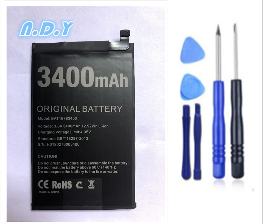 

100% Original New Doogee Y8 BAT18783400 Battery 3400mAh For Doogee y8 Mobile Phone + Free Tools
