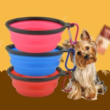 5 шт./лот) смешанный цвет ПЭТ силиконовая миска для собак, кошек, щенков, кормушка для воды дозатор для домашних животных миска для прогулок