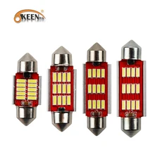 1 шт. C5W C10W 4020 SMD светодиодные лампы для фар купольный светильник автомобильный фестонный интерьера настольная лампа лампы 31 мм, 36 мм/39 мм/41 мм 6000k белый 12V