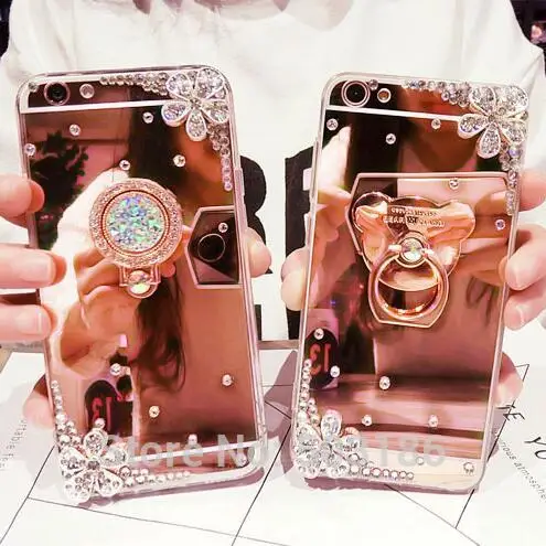 For Motorola Moto G5 G6 Plus G4 Play E5 Diamond Cover Flower Mirror Soft Rhinestone case | Мобильные телефоны и