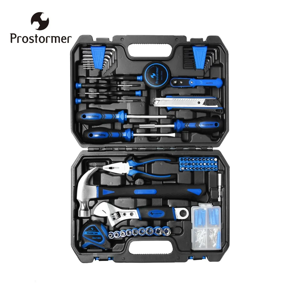 Prostormer 120Pcs Hand Tool Set Home Repair DIY Hybrid Set Hand Tool Kit Car Screw