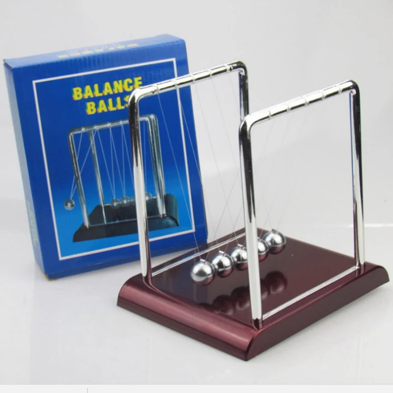 PHYSICS SCIENCE PENDULUM FUN DESK TOY NEWTONS CRADLE STEEL BALANCE BALLS DECOR