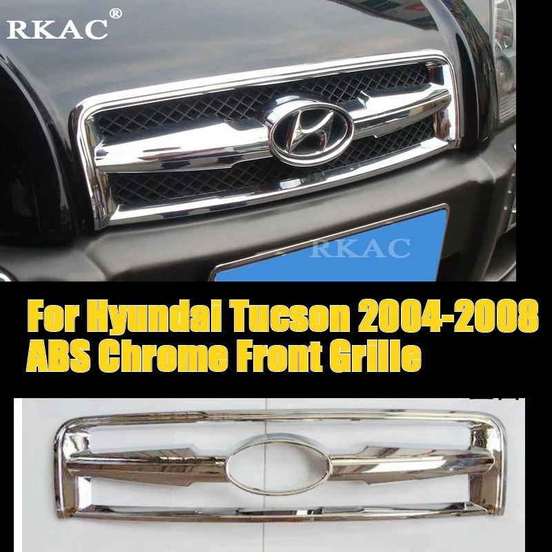 

free shipping!car-styling case For Hyundai Tucson 2004-2008 ABS Chrome Front Grille Cover Trim accessories car styling stickers
