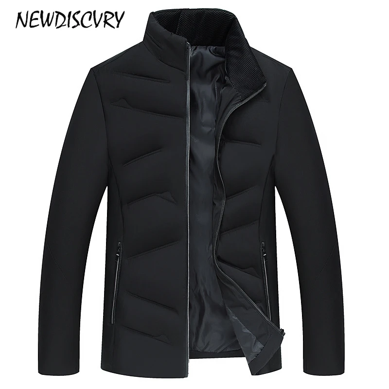 

NEWDISCVRY Mens Cotton-padded Jacket 2018 Fashion Thicken Warm Stand Collar Men Coats Man Winter Parka Casual Clothes Outwear