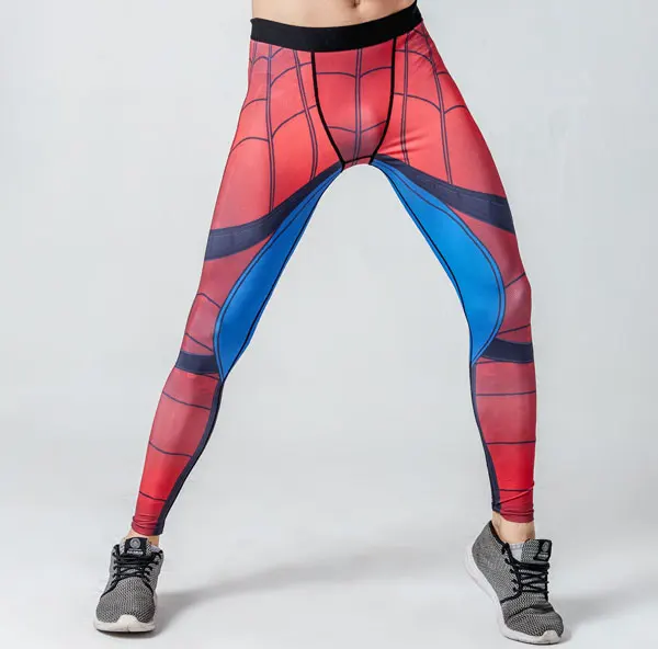 

Spiderman 3D Printed Pattern Compression Tights Pants Men Sweatpants Captain America Fitness Skinny Leggings Trousers Male